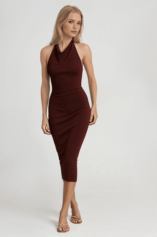 lavendar brown dresses Mini Dress with Accessory Detail Coffee / M main image 0