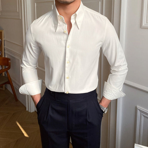Slim Fit Dress Shirt | Point Collar | Maison Collection