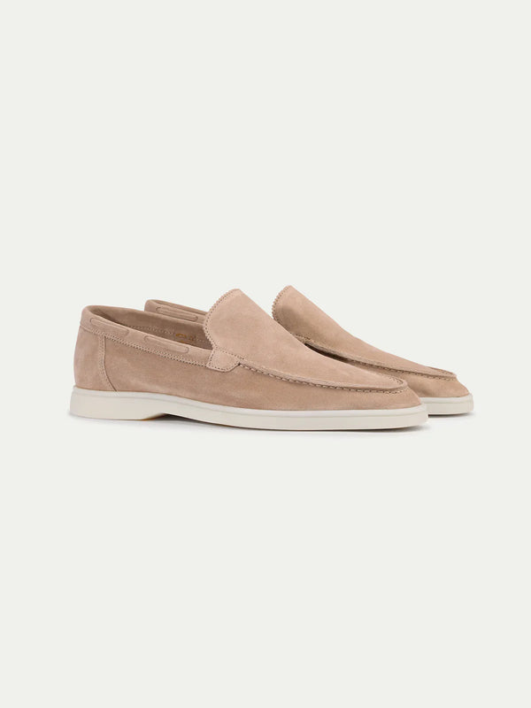 Maison Suede Loafers | Beige Slip-On Summer Shoes