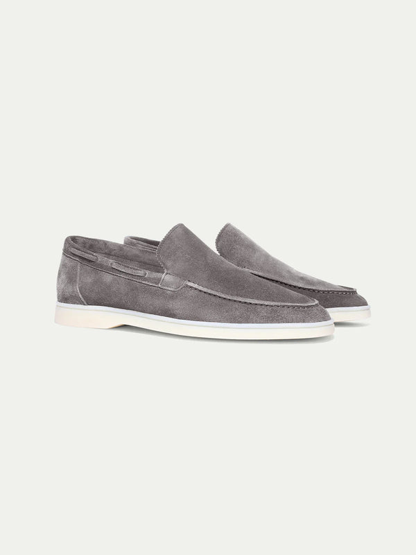 Maison Suede Loafers | Grey Slip-On Summer Shoes