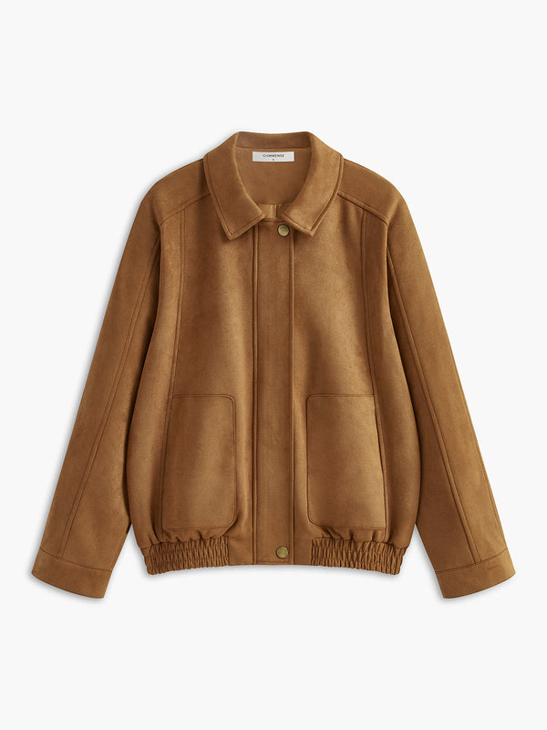Atelier Suede Bomber Jacket | Lambskin Finish | Refined Casual
