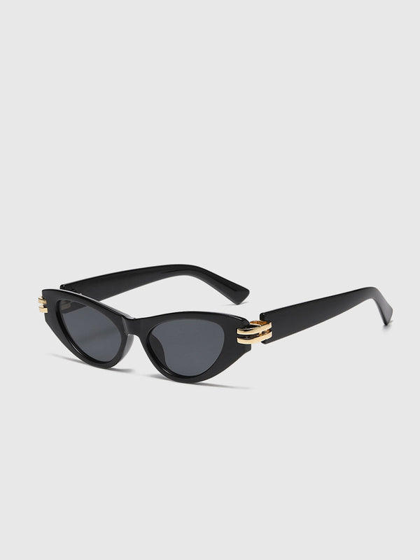 Cat-Eye Sunglasses | Black Frame | Gold Detail | UV Protection