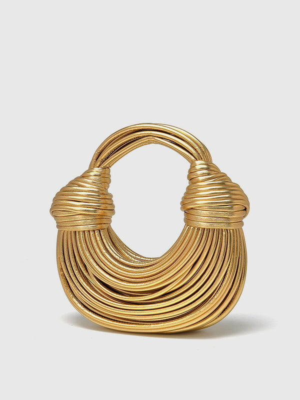 Étoile Sculpted Metallic Handbag | Gold Curved Silhouette