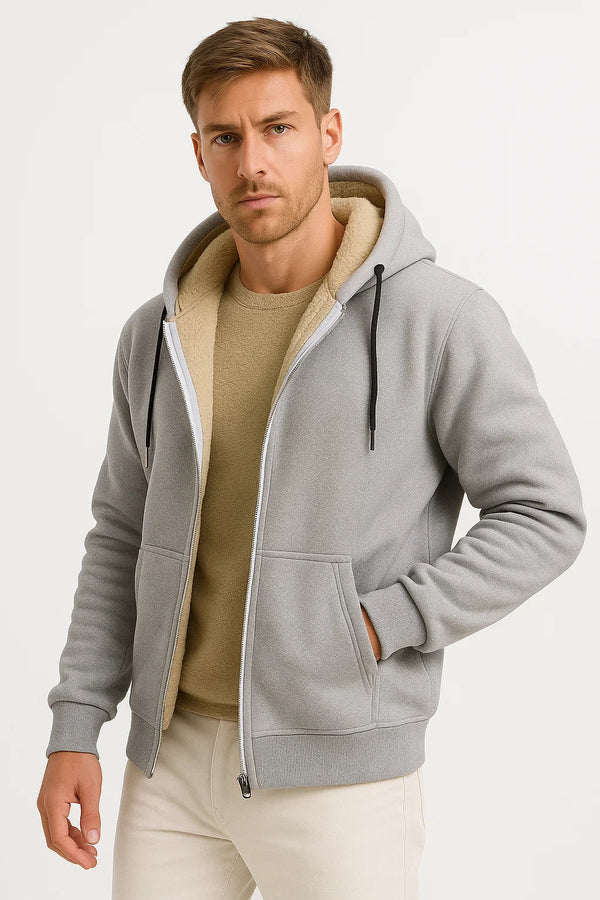 Men’s Zip-Up Fleece Hoodie | Soft Lined | Everyday Comfort
