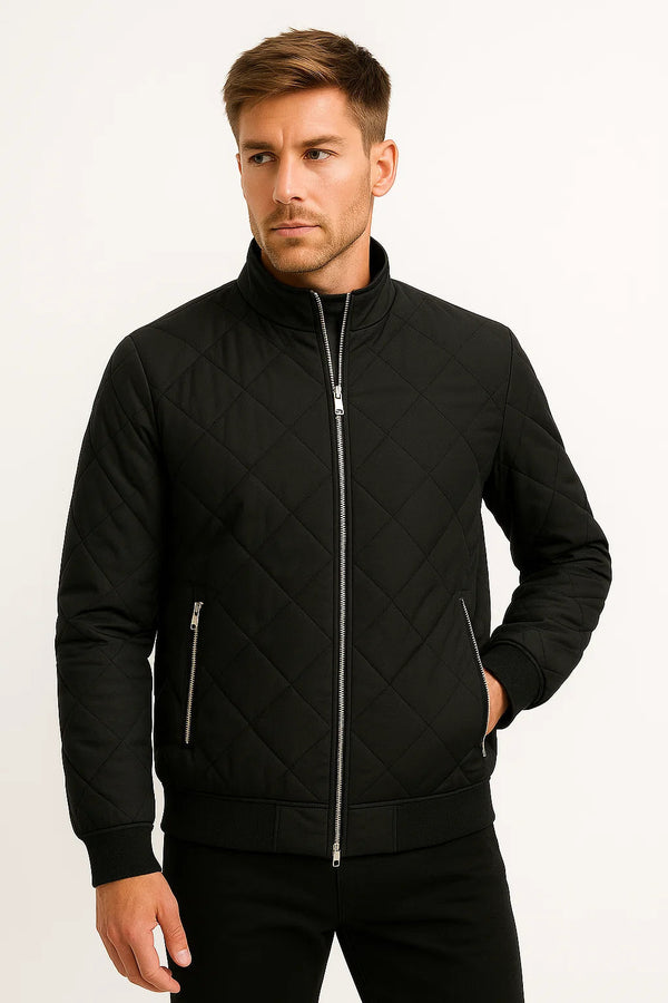 Quilted Bomber Jacket | Lightweight Insulated Design