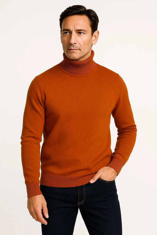 Wool Blend Turtleneck Sweater | Classic Knit | Regular Fit