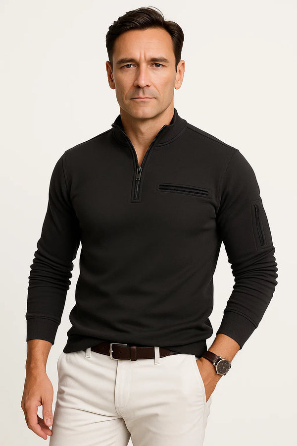 Men's Quarter-Zip Sweater | Slim Fit Thermal Knit