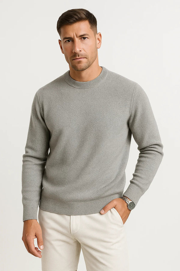 Crew Neck Knit Sweater | Wool Blend | Regular Fit
