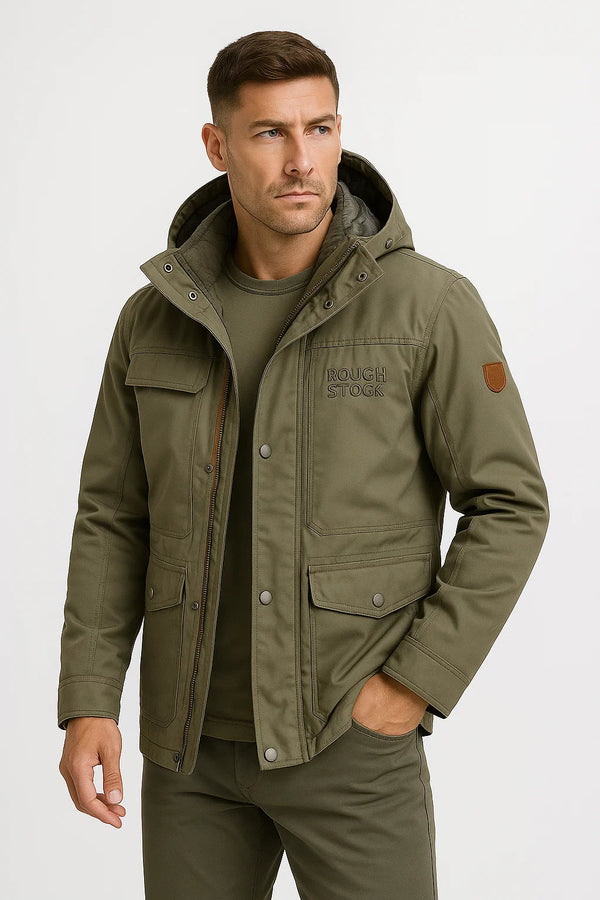 Men's Hooded Parka Jacket | Cotton Lined | Winter Outerwear