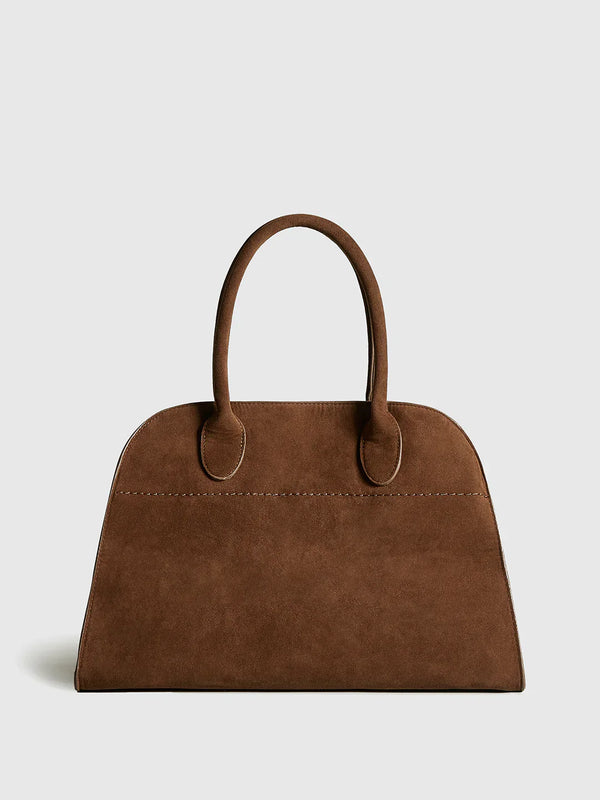 Atelier Faux Suede Top-Handle Bag | Structured Minimalist Tote