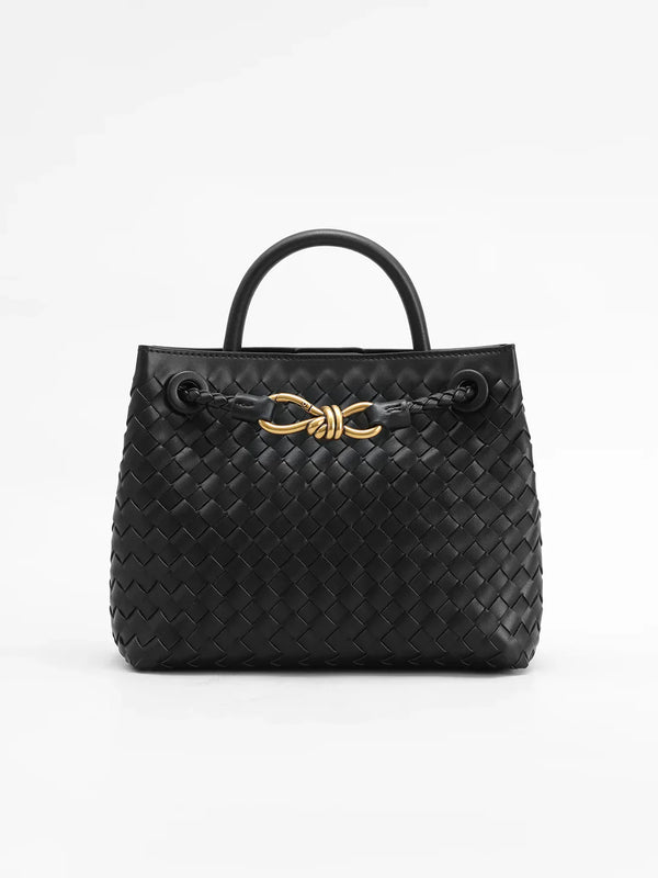 Atelier Woven Tote Bag | Gold Rope Buckle Detail