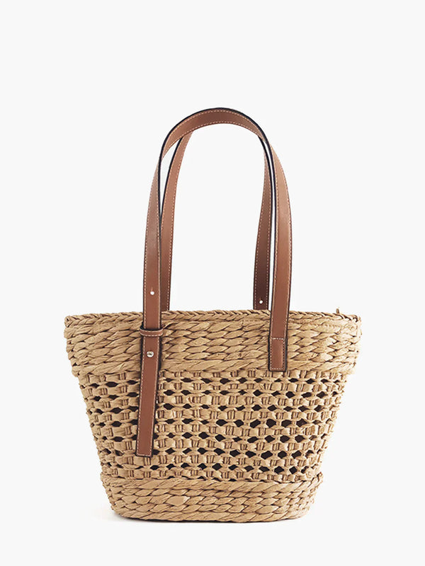 Voyage Woven Straw Tote Bag | Basket Silhouette