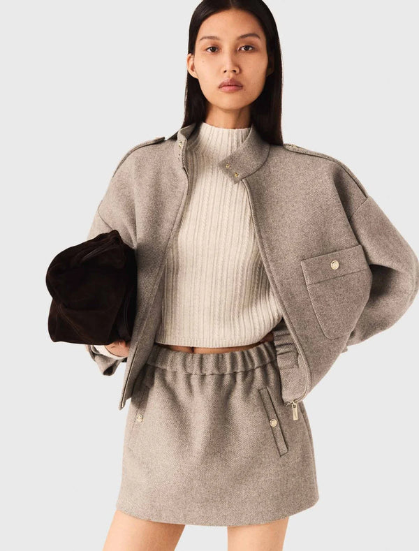 Wool Blend Short Jacket | Structured Urban Style