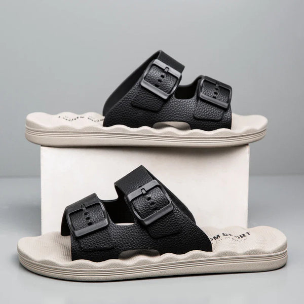 Voyage Delmar Comfort Slides for Men | Dual-Strap Design