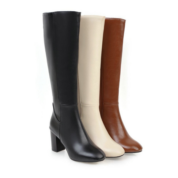 Maison Knee-High Block Heel Boots | Vegan Leather | Winter Edit