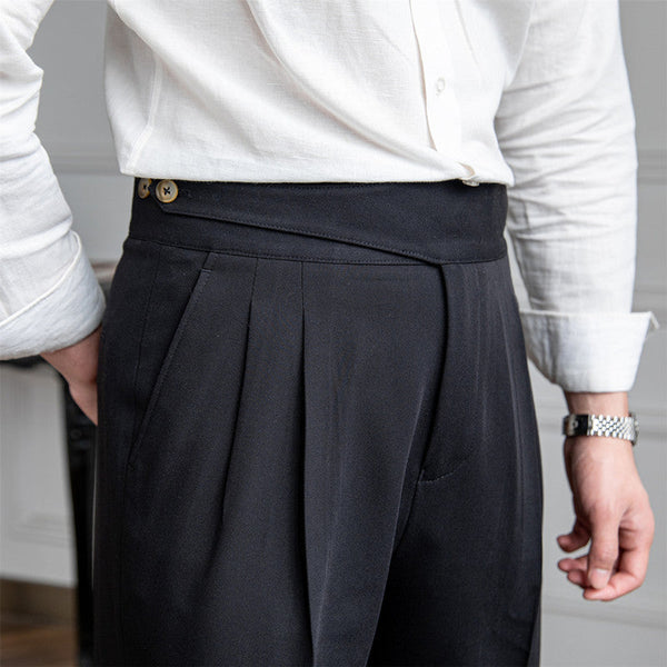 High Waist Pleated Trousers | Straight Leg | Maison Collection