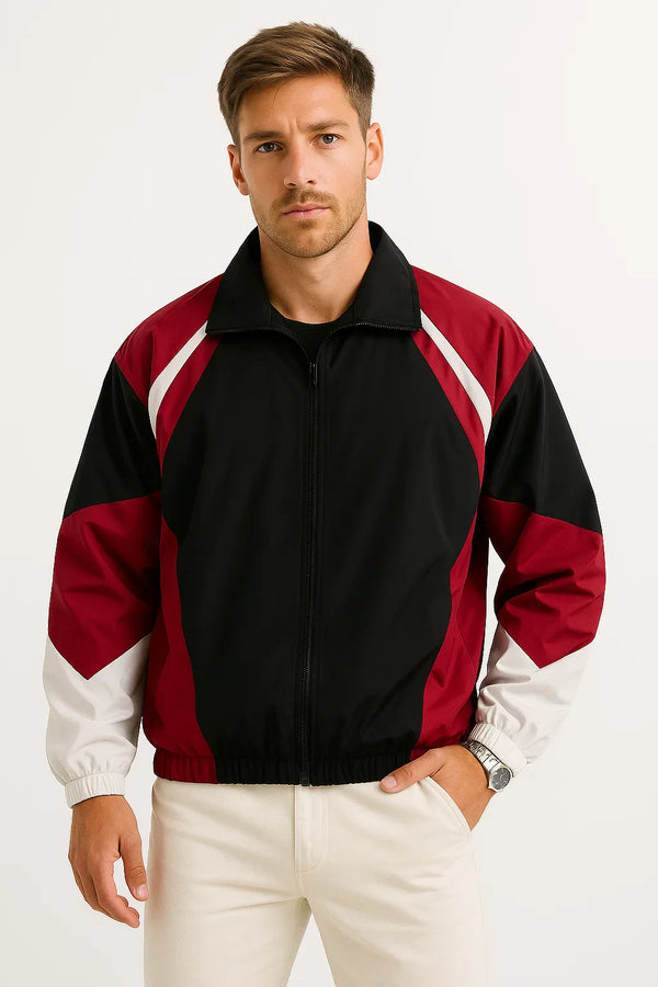 Men's Colour-Blocked Windbreaker Jacket | Lightweight Zip-Up