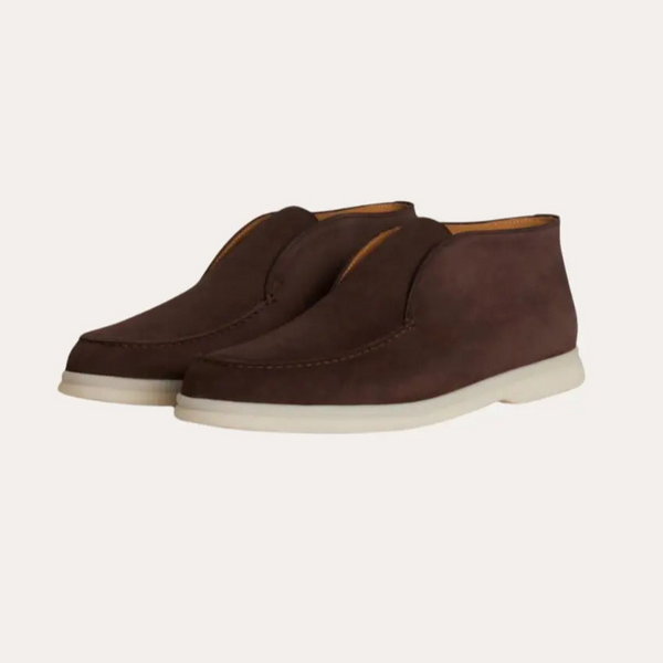 Maison Suede City High Loafers for Men | Dark Brown